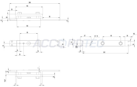 ML-1200N2 c герконом Электромагнитный замок сдвиговый ACCORDTEC, 1200 кг, врезной